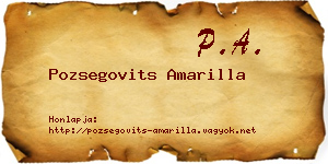 Pozsegovits Amarilla névjegykártya